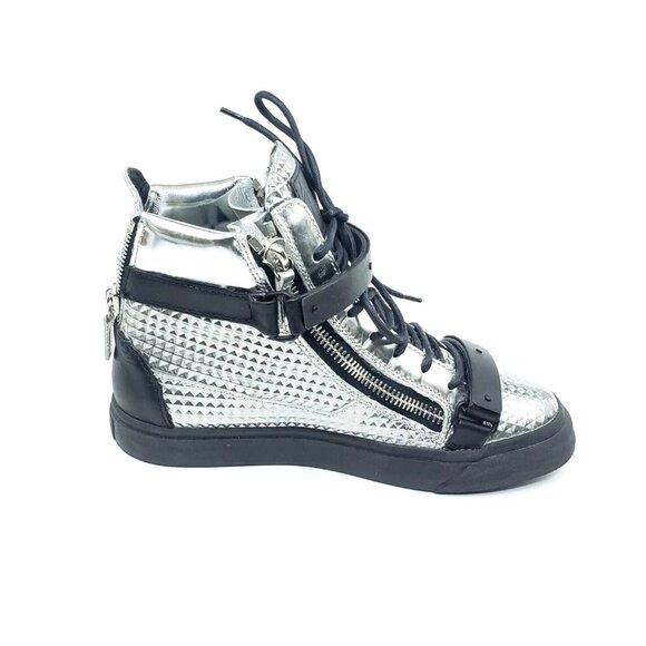 Giuseppe Zanotti Diamond Embossed High-Top Sneakers Womens EUR 38.5 US 8–8.5 - Picture 2 of 9